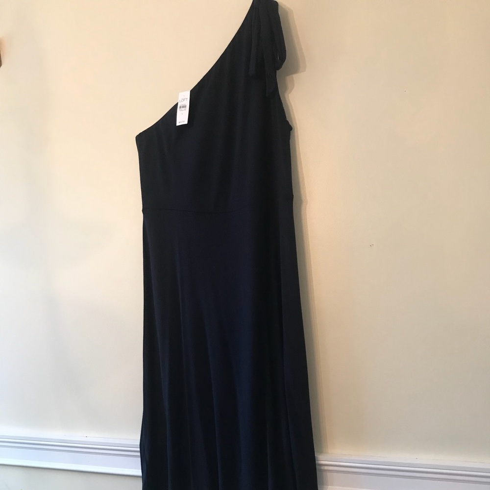 Loft Dress off the shoulder! Size L, Navy